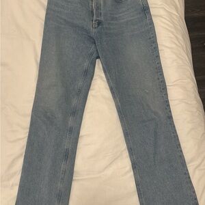 AGOLDE Light Wash Straight Leg Jeans